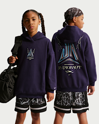 Ja Older Kids' Club Fleece Oversized Hoodie. Nike SG